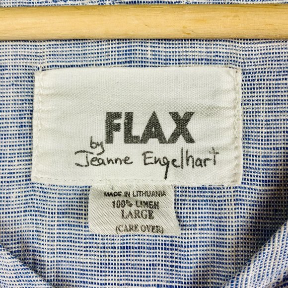 Flax 100% Linen Lagenlook Dress w/Pockets Large L - Picture 4 of 7